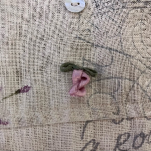 Vintage Sweet Jessie Dress Womens Small Petite Midi Floral 90s Y2K Linen Prarie - Picture 5 of 11